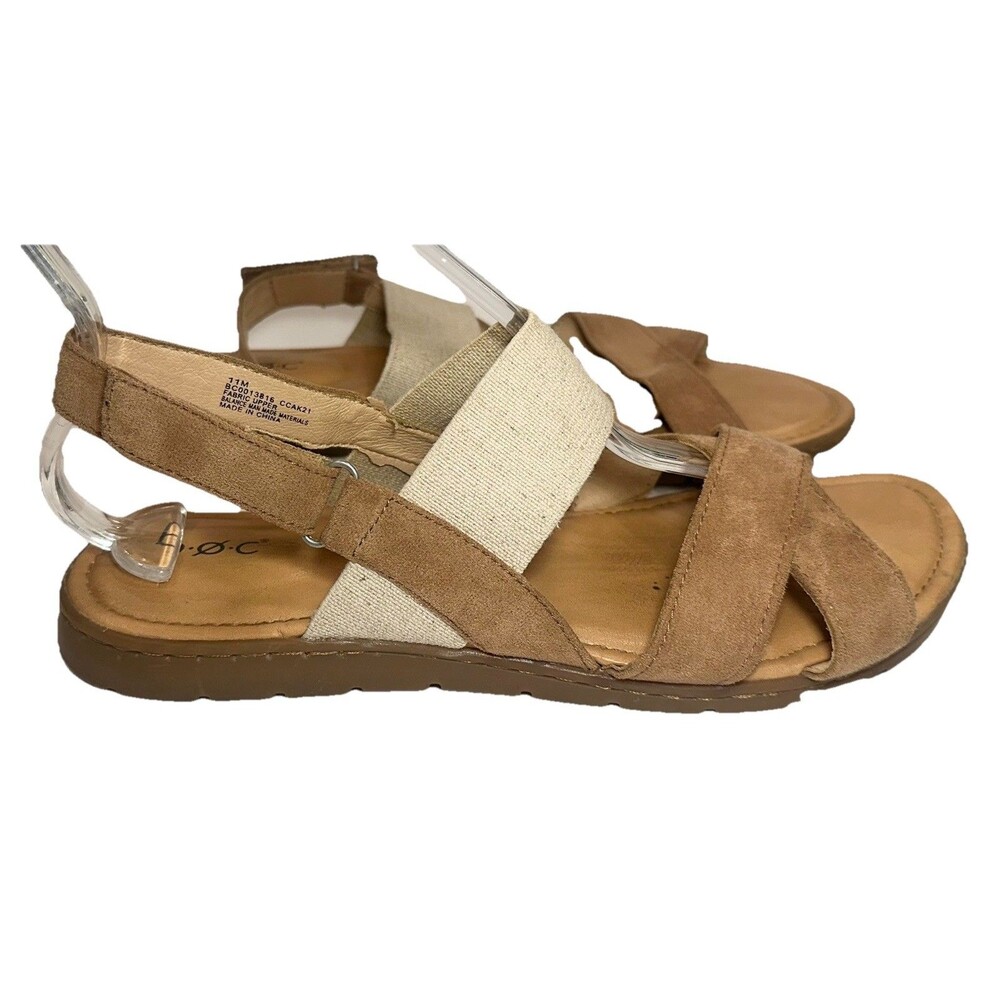 B.O.C Caty Sandals Womens 11M Tan Suede Comfort Slingback Walking